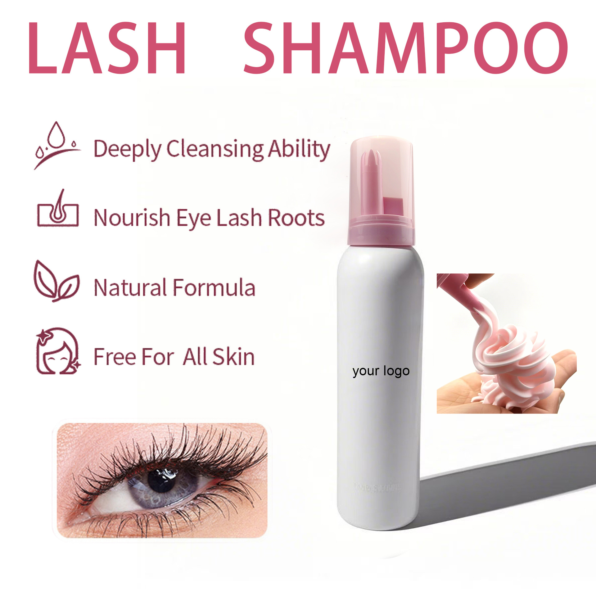Sensitive Lash Glue - Factory Wholeasle Custom100ml Whipped Lash Shampoo