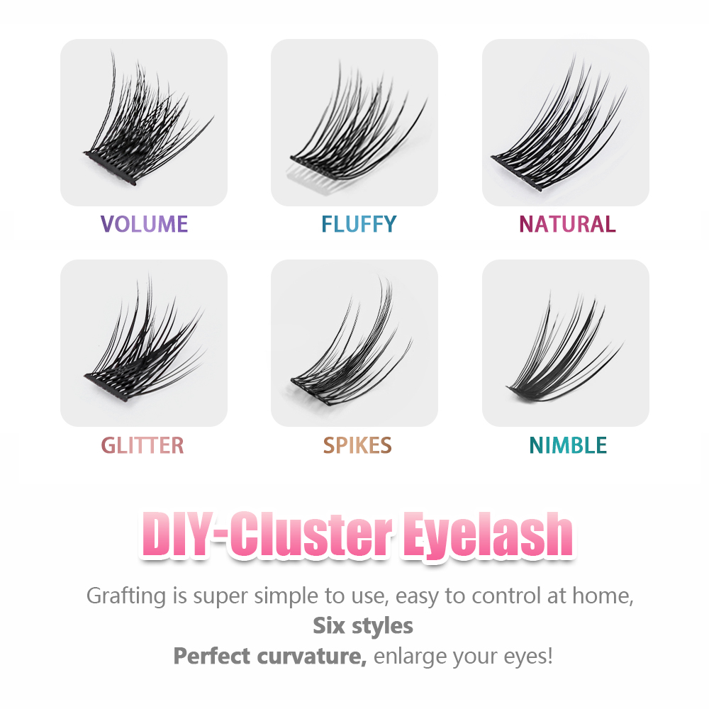 YUANZHIJIE 36PCS Cluster Cat E - Eyelash Extension Cat Eye Wispy avaliação e preço