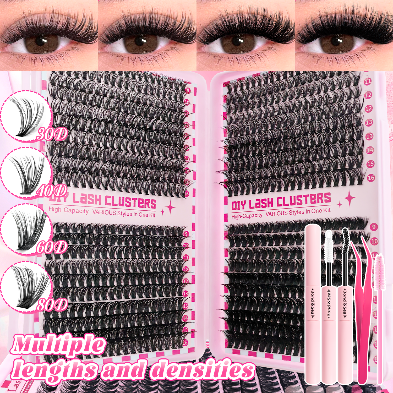 740/800PCS Eyelash Cluster Kit - Eyelash Extension Or Extensions avaliação e preço