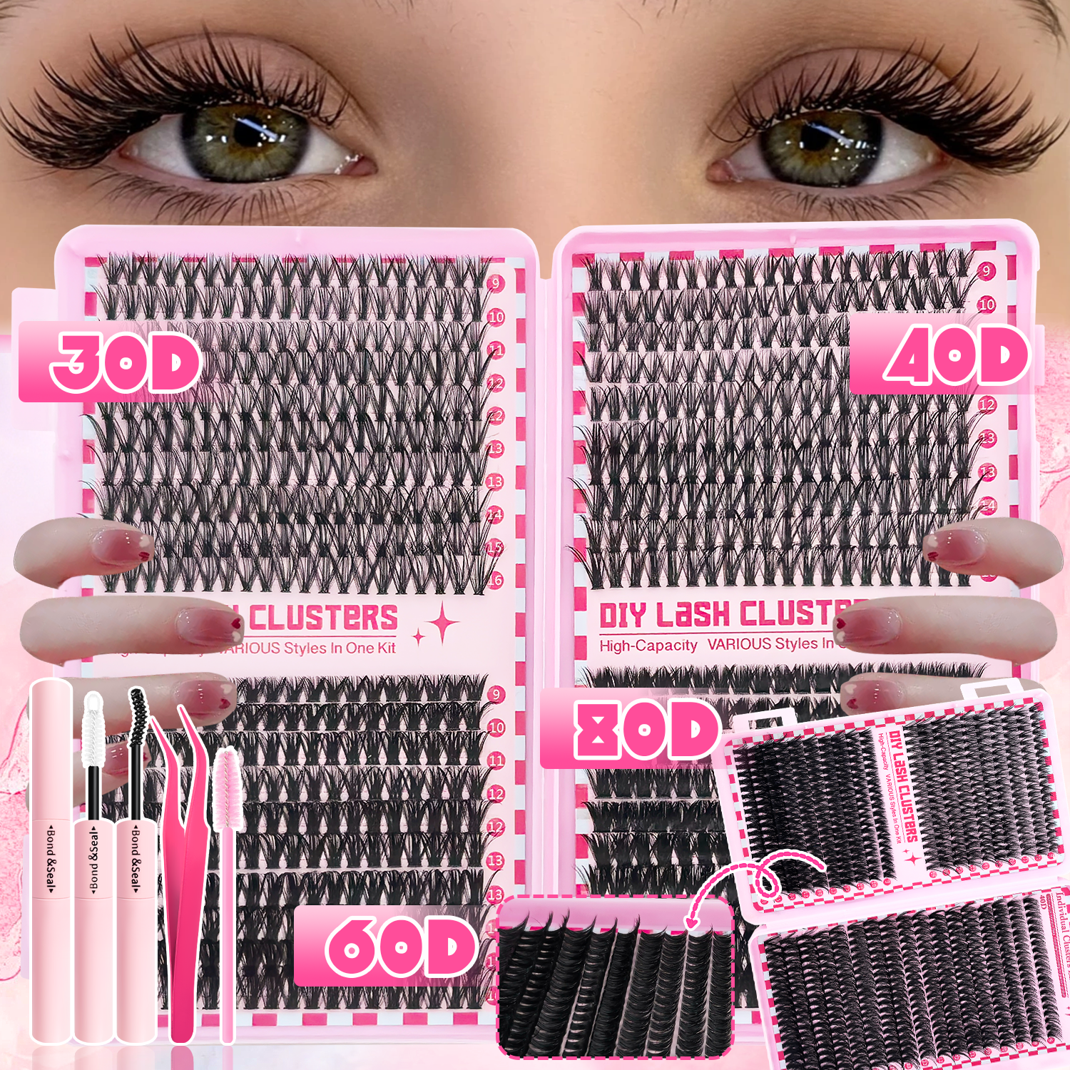 740/800PCS Eyelash Cluster Kit - Eyelash Extension Or Extensions avaliação e preço