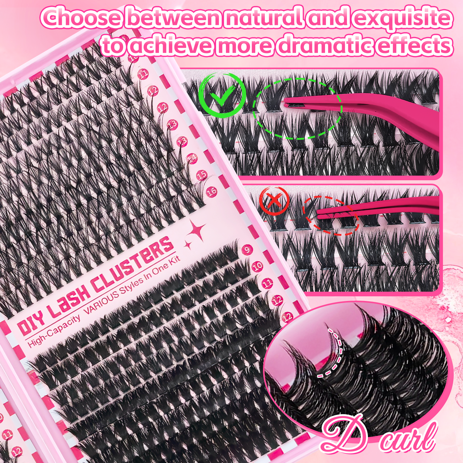 740/800PCS Eyelash Cluster Kit - Eyelash Extension Or Extensions avaliação e preço