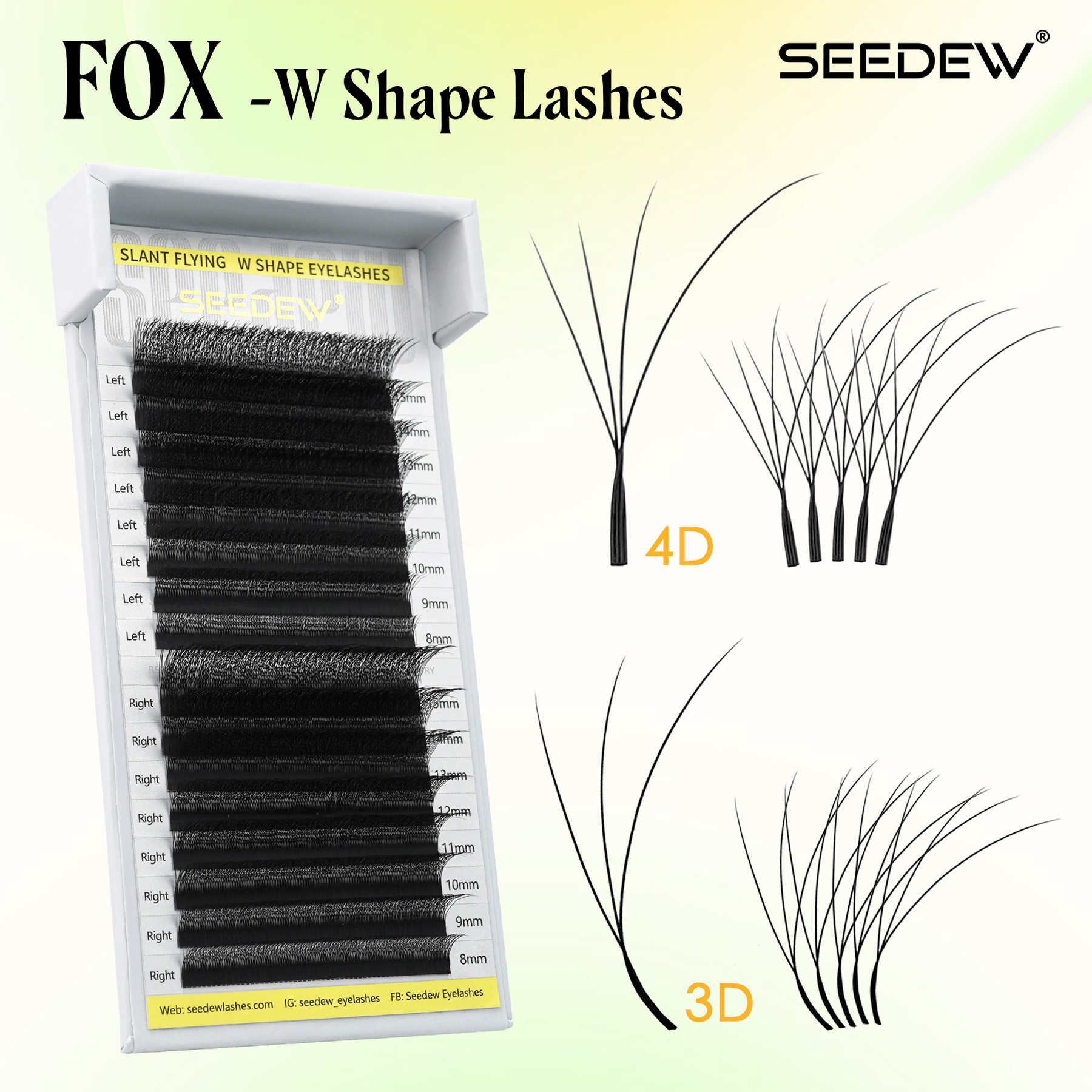 SEEDEW Fox 3D 4D Eyelash Exten - Eyelash Extension Cat Eye Wispy avaliação e preço