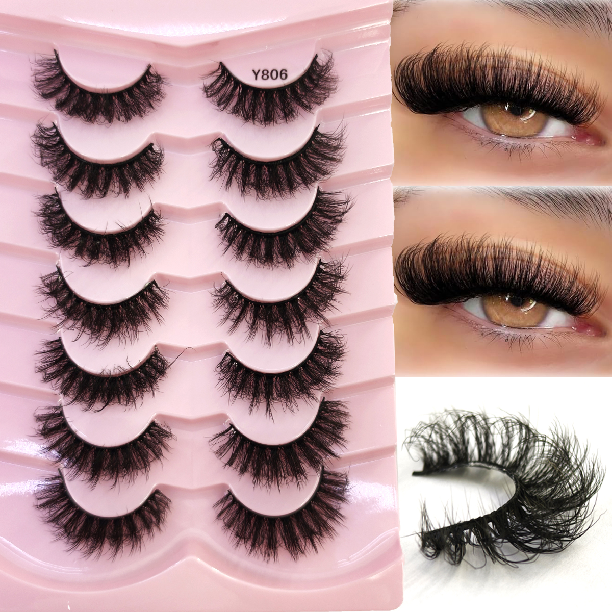 HBZGTLAD Fluffy Wispy Lashes N - Eyelash Extension Cat Eye Wispy avaliação e preço