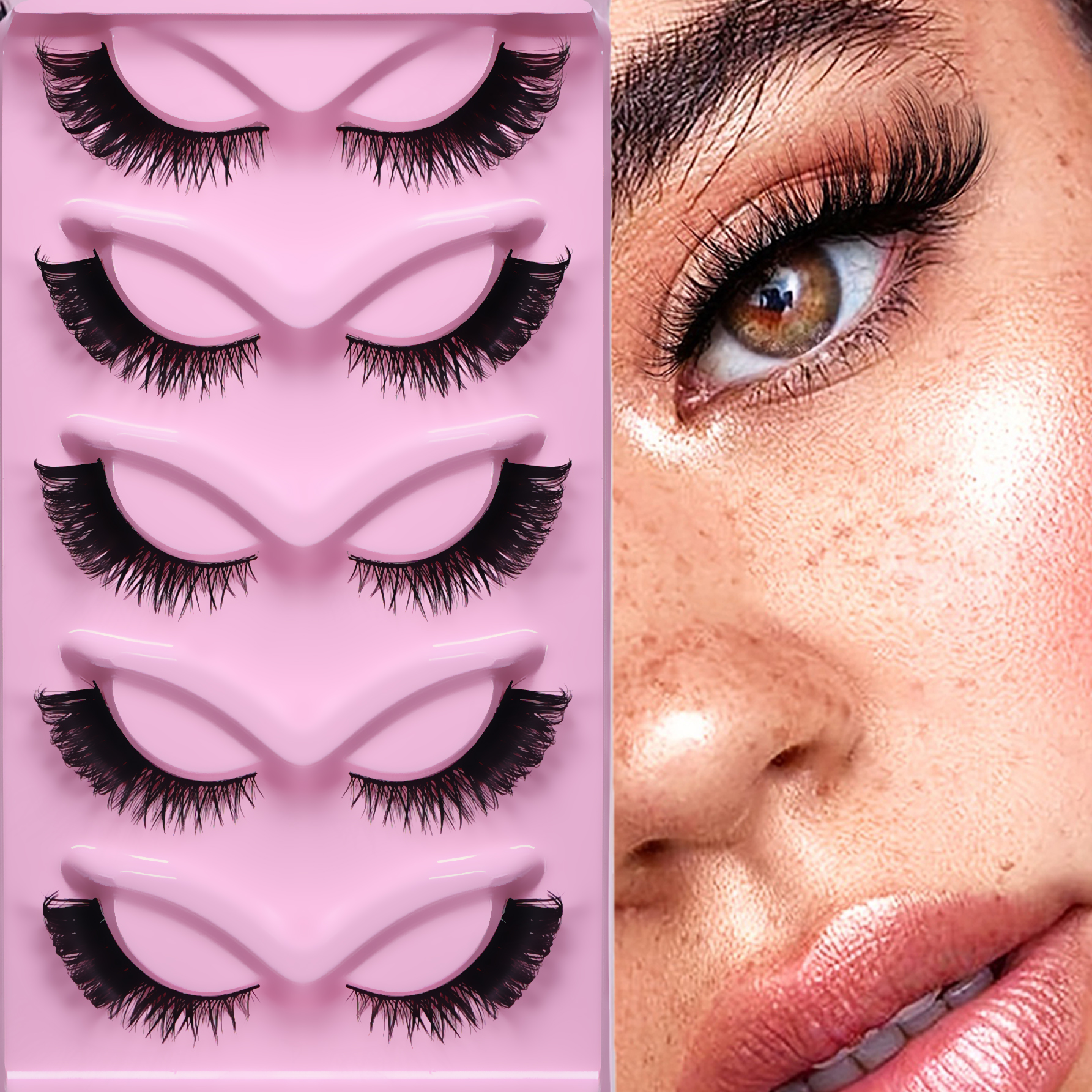 5 Pairs Cat Eye Lashes Fluffy  - Eyelash Extension Cat Eye Wispy avaliação e preço
