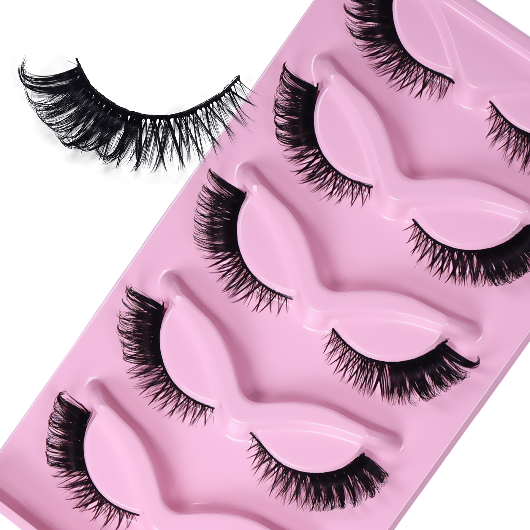 5 Pairs Cat Eye Lashes Fluffy  - Eyelash Extension Cat Eye Wispy avaliação e preço