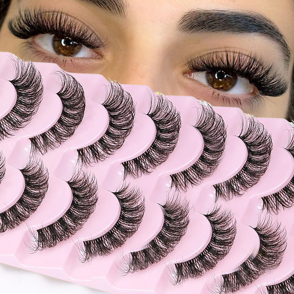 10 Pairs False Eyelashes 6D Su - Eyelash Extension Cat Eye Wispy avaliação e preço