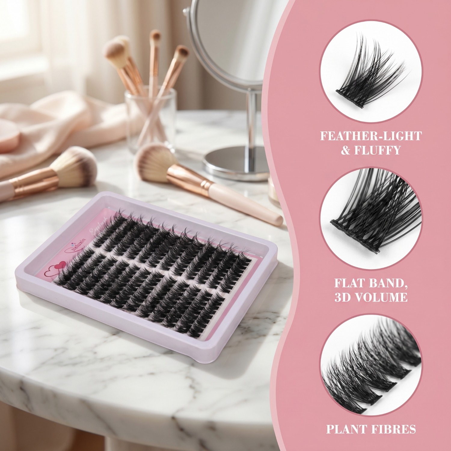 Fluffy Volume Cluster Lashes C - Eyelash Extension Cat Eye Wispy avaliação e preço