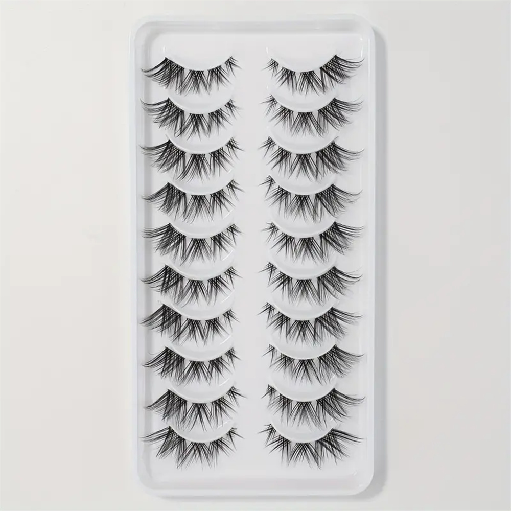 10 Pairs False Eyelashes Clust - Eyelash Extension Cat Eye Wispy avaliação e preço