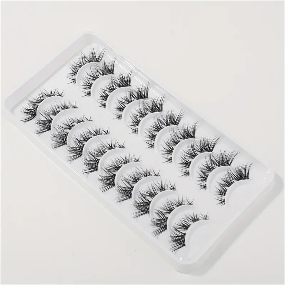 10 Pairs False Eyelashes Clust - Eyelash Extension Cat Eye Wispy avaliação e preço