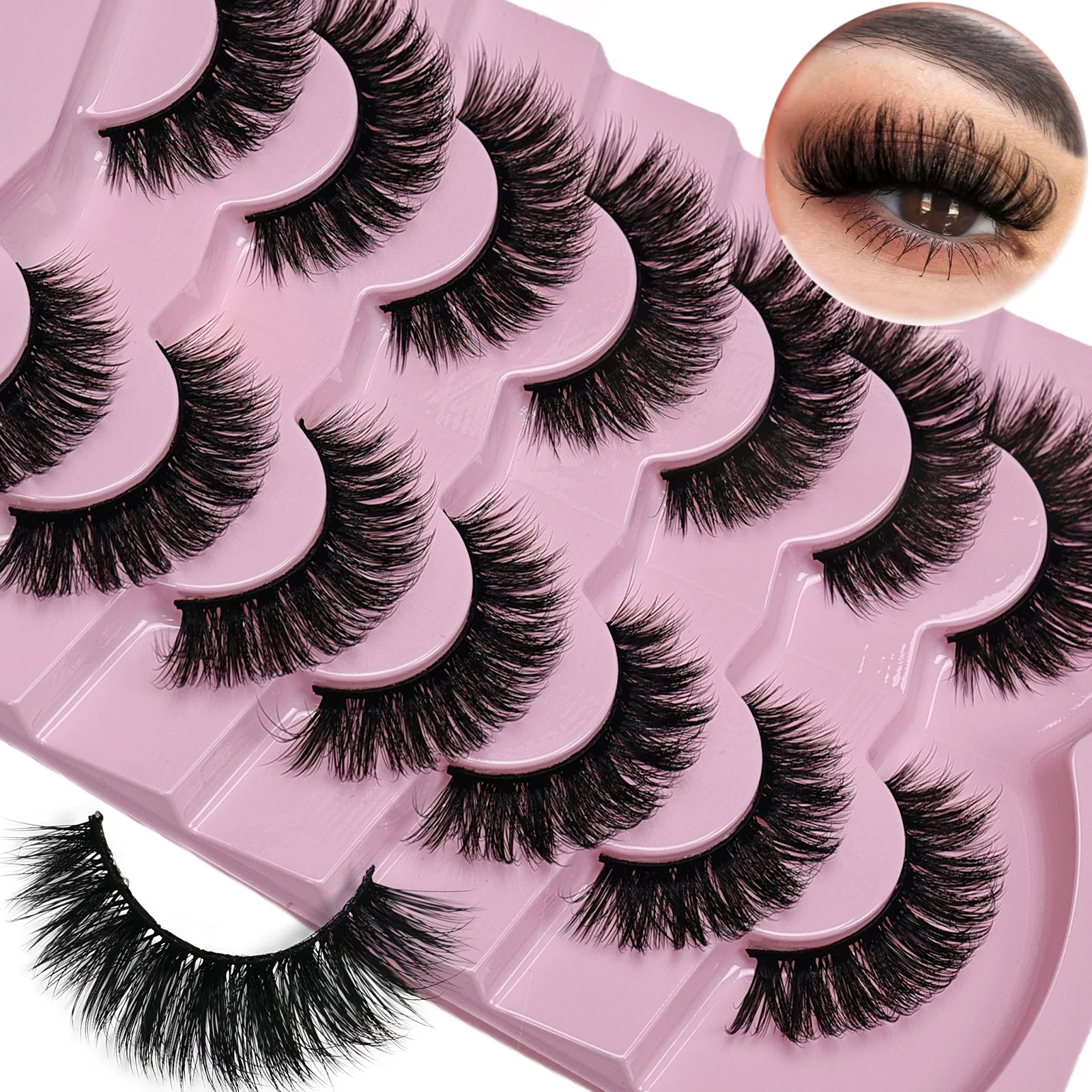 7 Pairs Cat Eye Lashes Volume  - Eyelash Extension Cat Eye Wispy avaliação e preço