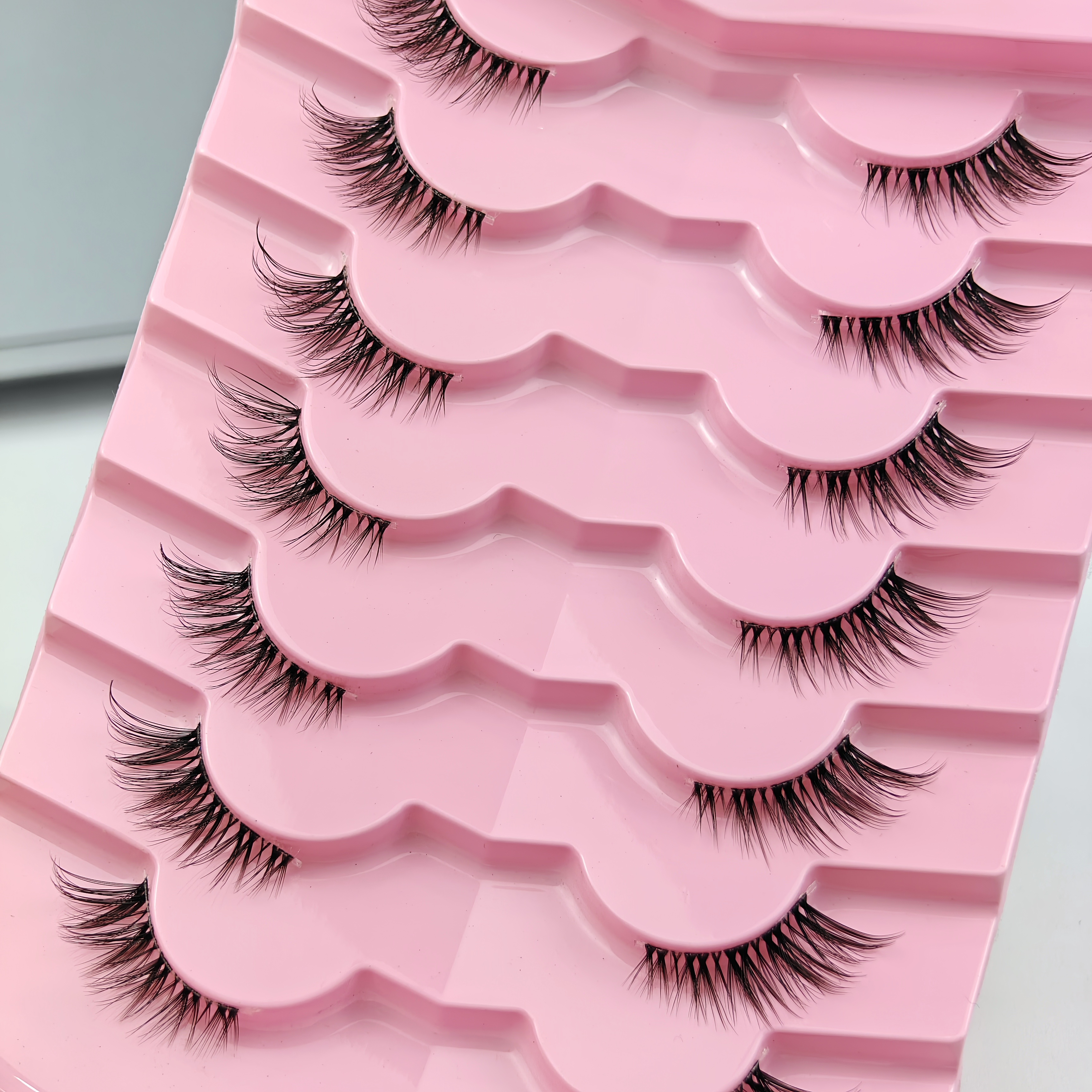 7 Pairs Half Lashes With Clear - Eyelash Extension Cat Eye Wispy avaliação e preço