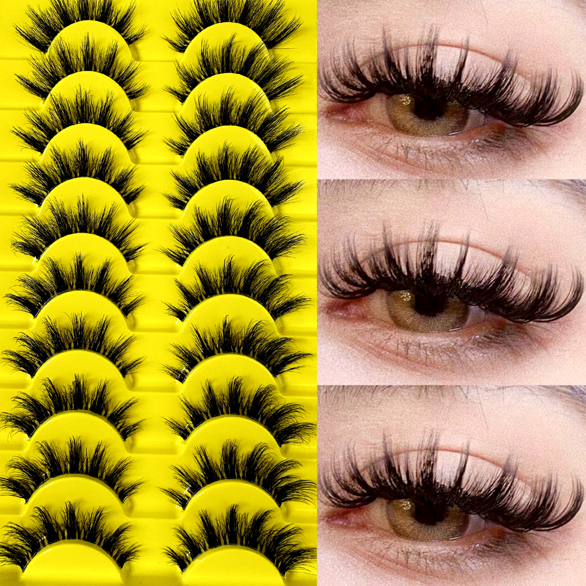 10 Pairs Cat Eye Lashes Natura - Eyelash Extension Cat Eye Wispy avaliação e preço