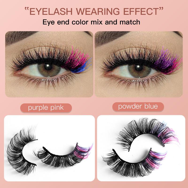 7 Pairs Colorful False Eyelash - Eyelash Extension Volume Lashes avaliação e preço